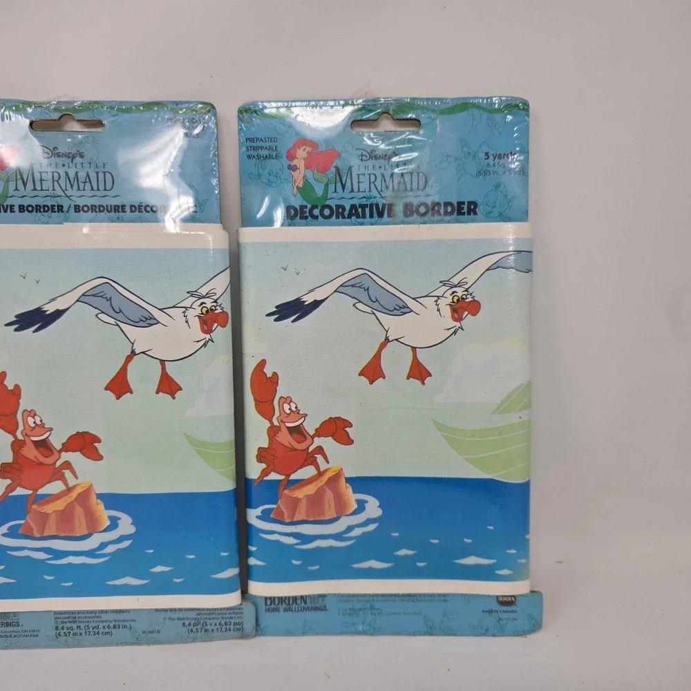 Disney The‎ Little Mermaid Wallpaper Border 3 Rolls Ariel Sebastian Scuttle 15yd